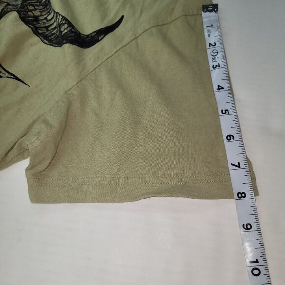 Christian Audigier TShirt Mens XL Tan Graphic Skull Feather Western Ranch Rodeo - Picture 10 of 11
